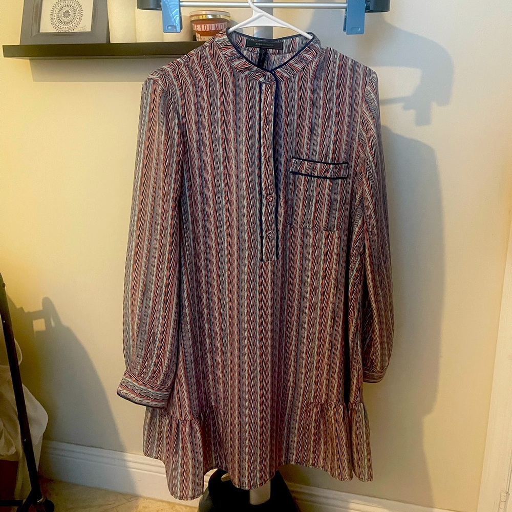 BCBG Button Down Long Sleeve Dress